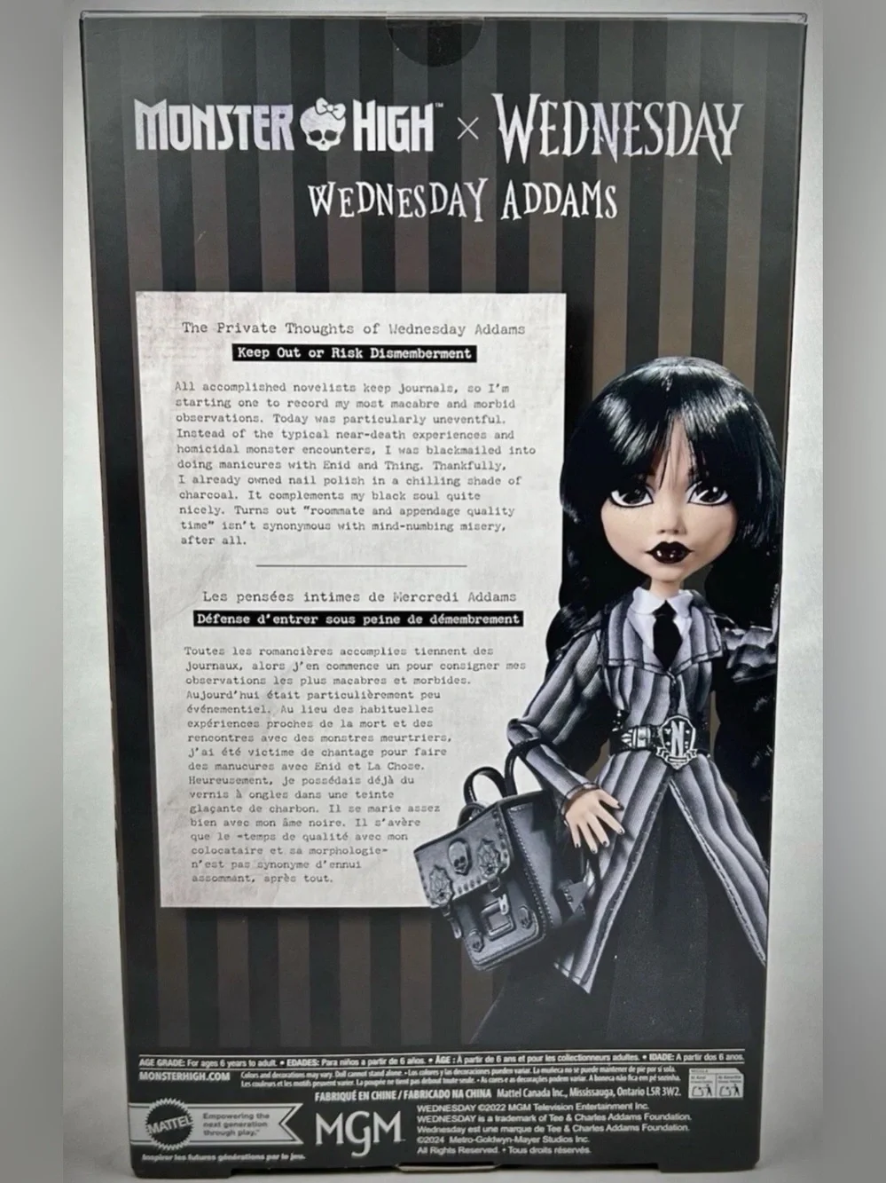 NIB Authentic Monster High x Wednesday Addams Doll Nevermore